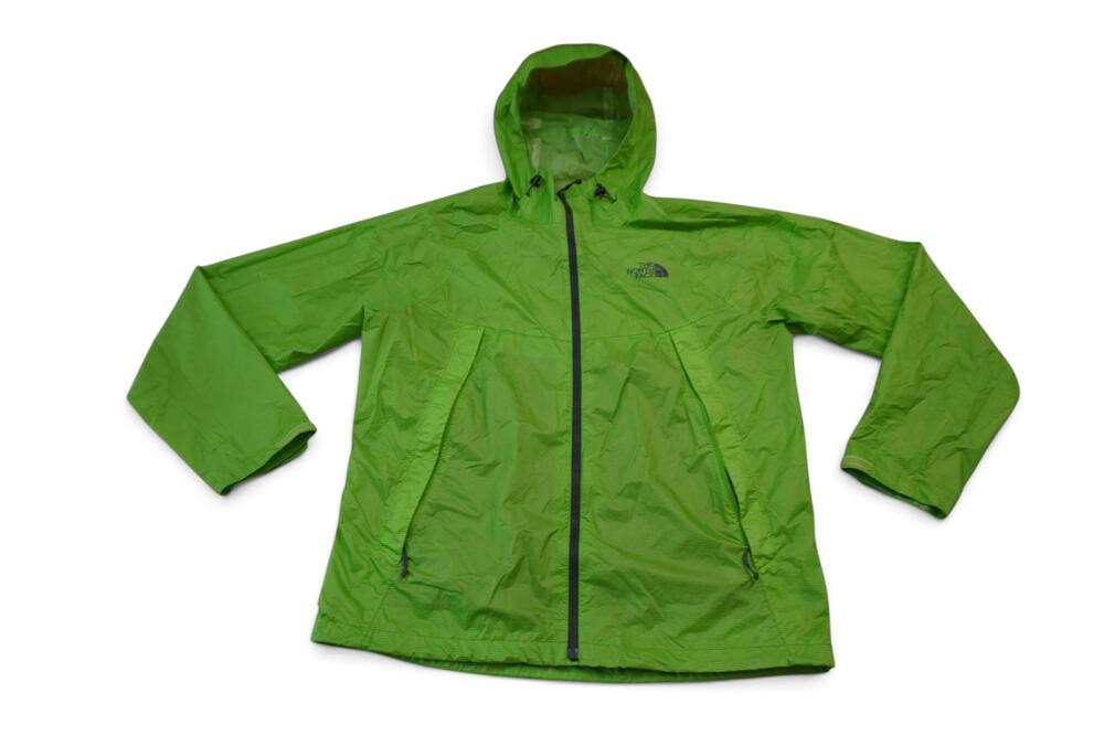 The North Face Jacket Mens Large Green HyVent Hooded Waterproof Rain 2.5L